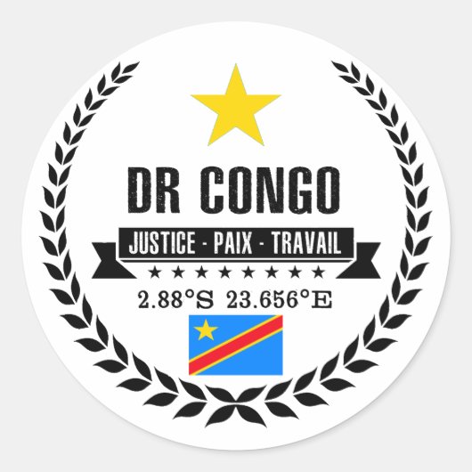 Sticker Rond République démocratique du Congo (Devant)