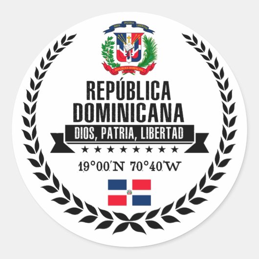 Sticker Rond République dominicaine (Devant)
