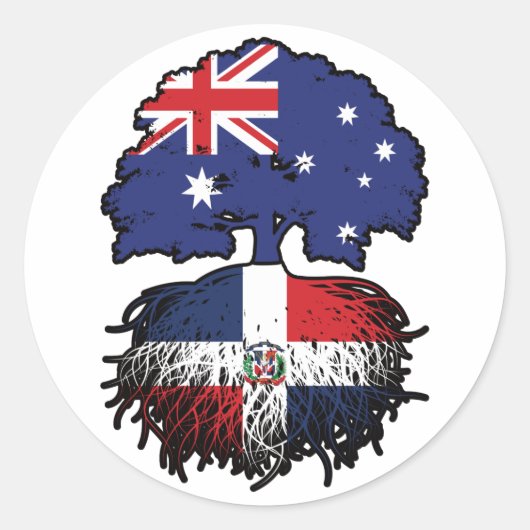 Sticker Rond République Dominicaine Australie (Devant)