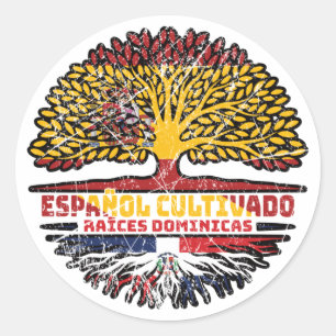 Sticker Rond République Dominicaine Espagne drapeau espagnol de