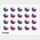 Sticker Rond République tchèque Drapeau circulaire brillant (Feuille)