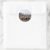 Sticker Rond République tchèque-Prague Château et Pont Charles (Sac)