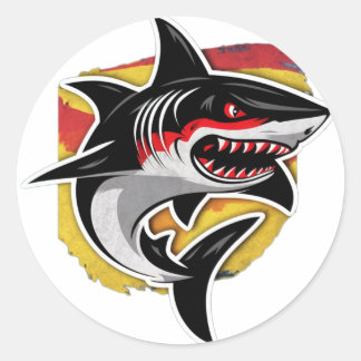 Sticker Rond Requin allemand