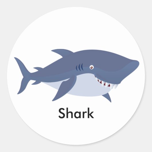 Sticker Rond Requin Animé (Devant)