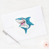 Sticker Rond Requin Animé (Enveloppe)
