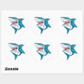 Sticker Rond Requin Animé (Feuille)
