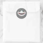 Sticker Rond Requin animé effrayant (Sac)