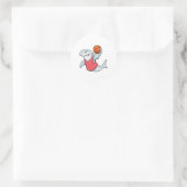 Sticker Rond Requin aux sports avec basket-ball (Sac)