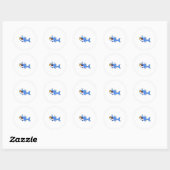 Sticker Rond Requin avec pizza comme appât (Feuille)