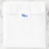 Sticker Rond Requin avec pizza comme appât (Sac)