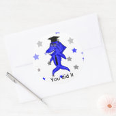 Sticker Rond requin de graduation avec cravate (Enveloppe)