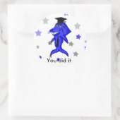 Sticker Rond requin de graduation avec cravate (Sac)