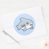 Sticker Rond Requin de Kawaii (Enveloppe)