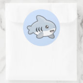 Sticker Rond Requin de Kawaii (Sac)