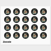 Sticker Rond Requin drôle reste positif (Feuille)