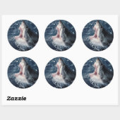 Sticker Rond Requin élevé bouche ouverte (Feuille)