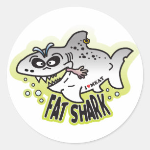 Sticker Rond Requin gras