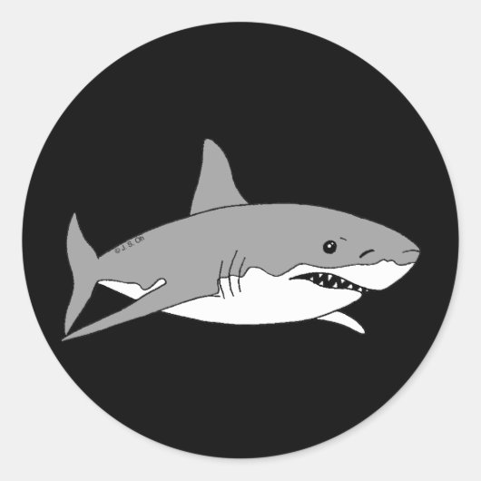 Sticker Rond Requin gris (Devant)