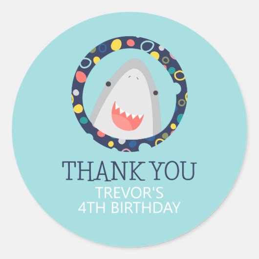 Sticker Rond Requin mignon (Devant)