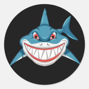 Sticker Rond Requin moyen Animé