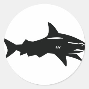 Sticker Rond requin noir