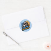Sticker Rond Requin Ocean Unleashed – Éclaboussure Audacieuse B (Enveloppe)