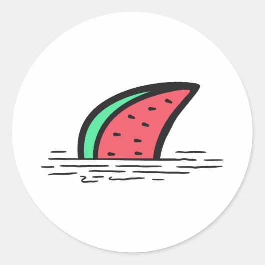 Sticker Rond requin pastèque (Devant)