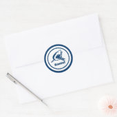 Sticker Rond Requin portant le nom (Enveloppe)