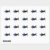 Sticker Rond Requin rayé galaxique personnalisable (Feuille)