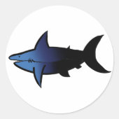Sticker Rond Requin rayé galaxique personnalisable (Devant)