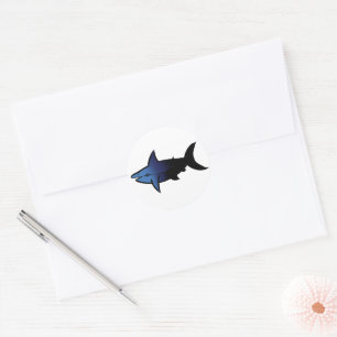 Sticker Rond Requin rayé galaxique personnalisable