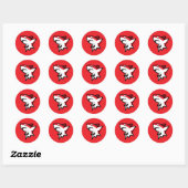 Sticker Rond Requin rouge (Feuille)