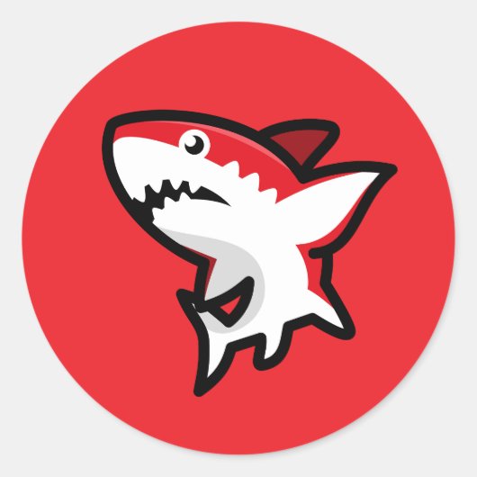 Sticker Rond Requin rouge (Devant)