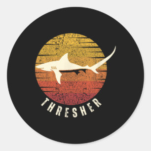 Sticker Rond Requin Thresher Requin Profond Mer Pêche Poisson O
