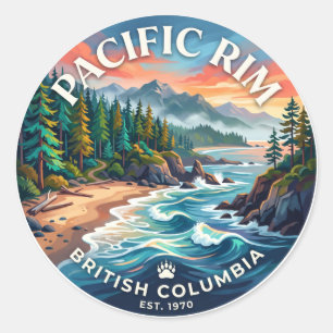 Sticker Rond Réserve de parc national Pacific Rim Canada