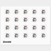 Sticker Rond Réserver Fille Summer Beach Vacation Lecture Réser (Feuille)