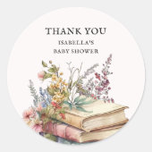 Sticker Rond Réserver Thème Baby shower Merci Favoriser (Devant)