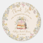 Sticker Rond Réserver thème Storybook Fête des mariées (Devant)