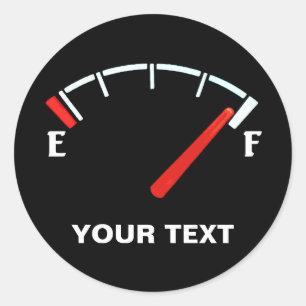 Sticker Rond Réservoir à gaz de jauge de carburant plein/vide (