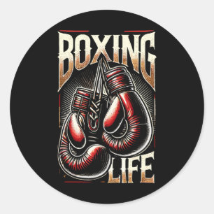Sticker Rond Résilience D'Entraînement En Boxe Pour La Vie De B