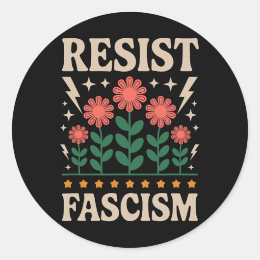 Sticker Rond Resist Fascism Protest Trump Anti Trump  (Devant)