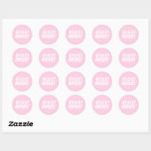 Sticker Rond "Resist Persist" rose pâle blanc (Feuille)