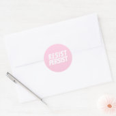 Sticker Rond "Resist Persist" rose pâle blanc (Enveloppe)