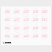 Sticker Rond "Resist Persist" rose pâle blanc (Feuille)