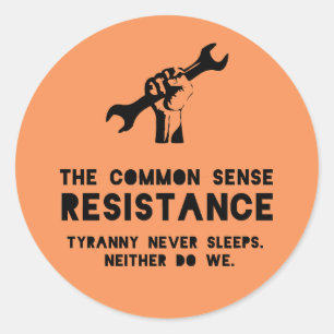 Sticker Rond Résistance au sens commun - Orange