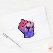Sticker Rond Résistance bisexuelle (Enveloppe)