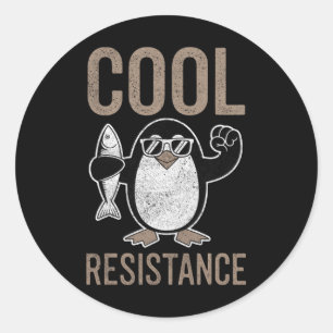 Sticker Rond Résistance Cool subtile Tarifs de pingouin protest