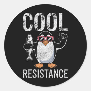 Sticker Rond Résistance Cool subtile Tarifs de pingouin protest