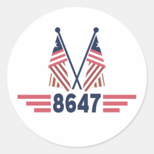 Sticker Rond Résistance politique anti Trump 8647 Manifestation