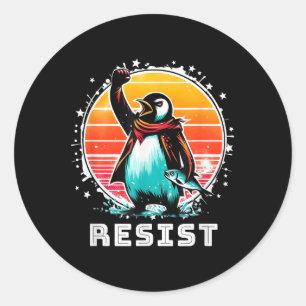 Sticker Rond Résiste Amusante Chemise Résiste Manifestation De